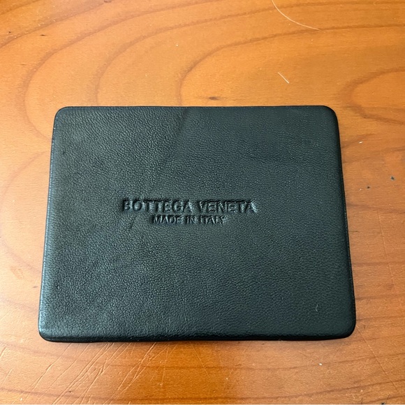 Vintage Bottega Veneta Black Leather Bound Travel Mirror - Picture 5 of 9